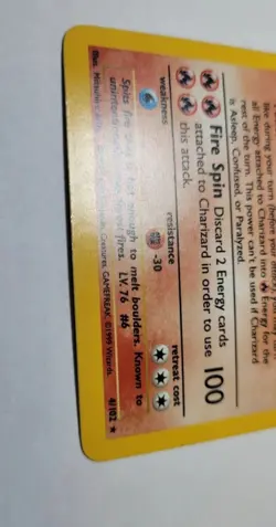 1999 Pokemon Base Set Unlimited Trading Card Charizard Holo 4/102 NM! - Image 5