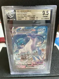 BGS 9.5 Ice Rider Calyrex VMax Alt Art Secret Rare Chilling Reign Pokemon Card - Image 1