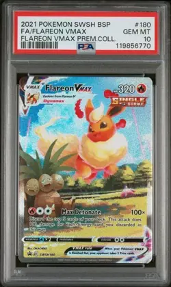 Flareon VMAX SWSH180 Pokemon 2021 Premium Coll. Promo Full Art PSA 10 - Image 1