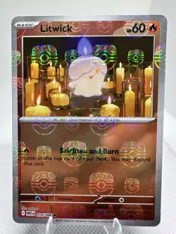 Litwick Master Ball Holo 015/086 Black Bolt sv11B 2025 Pokemon Card Japanese - Image 1