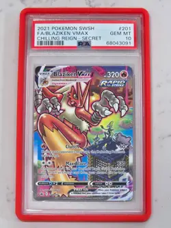 Pokemon TCG Blaziken Vmax 2021 Pokemon SWSH Chilling Reign Alt Art #201 PSA 10 - Image 1