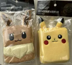 Pokemon Card Game Plush Deck Box Case Pikachu & Eevee Pokemon Center 2Set NEW JP - Image 1