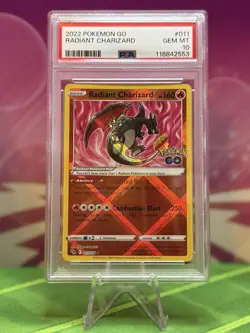 PokÃ©mon TCG Radiant Charizard Holo Card PSA 10 Pokemon Go 011/078 - Image 1