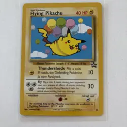 PokÃ©mon Black Star Promo Card Flying Pikachu #25 WOTC NM - Image 1