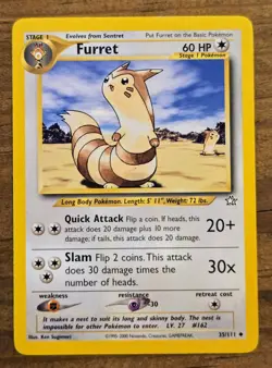 FURRET 35/111 Neo Genesis Uncommon Pokemon Card  - Image 4
