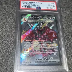 Pokemon TCG Charizard EX SVP074 Paldean Fates Tin Black Star Promo Card PSA 10 - Image 1
