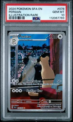 Pokemon TCG Shrouded Fable Persian Illustration Card 078/064 PSA 10 - Image 1