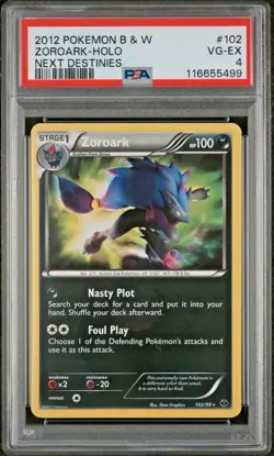 PSA 4 2012 Black & White Next Destinies SHINY Zoroark Holo Foil 102/99 Pokemon - Image 1