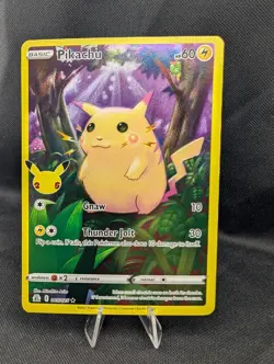 Pokemon Pikachu TCG 5/25 Celebrations Full Art Holo Card 25th Anniversary - Image 1