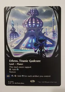 Mtg Edge Of Eternities Uthros, Titanic Godcore Borderless NM  - Image 1