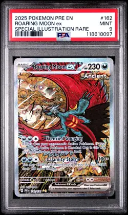 2025  Pokemon Prismatic Evolutions Special Ill Rare ROARING MOON EX #162 PSA 9 - Image 1