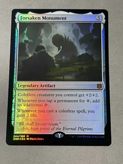 MTG  ZENDIKAR RISING FORSAKEN MONUMENT RARE Regular FOIL - Image 1