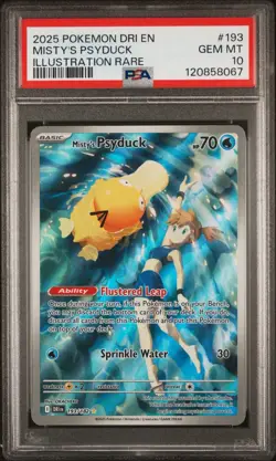 2025 POKEMON DRI EN-DESTINED RIVALS ILLUSTRATION RARE MISTY'S PSYDUCK PSA 10 - Image 1