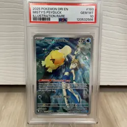 2025 POKEMON DRI EN-DESTINED RIVALS ILLUSTRATION RARE MISTY'S PSYDUCK PSA 10 - Image 1