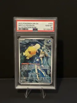 2025 POKEMON DRI EN-DESTINED RIVALS ILLUSTRATION RARE MISTY'S PSYDUCK PSA 10 - Image 1