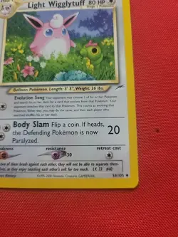 Pokemon: Light Wigglytuff #54/105 Neo Destiny 2000 Vintage Non-holo - LP - L115 - Image 6