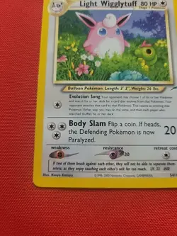 Pokemon: Light Wigglytuff #54/105 Neo Destiny 2000 Vintage Non-holo - LP - L115 - Image 7