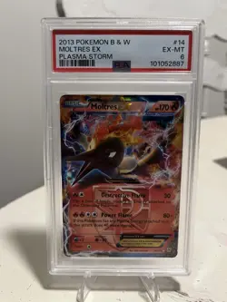 2013 Pokemon B&W Moltres Ex #14 Plasma Storm PSA 6 - Image 1
