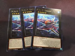 Yugioh! 3x N.As.H. Knight JUSH-EN059 Rare 1st Ed NM In Hand - Image 1