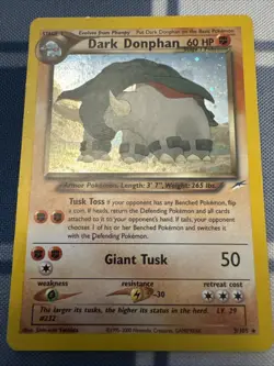Pokemon TCG Dark Donphan 3/105, Neo Destiny Set, Holo Rare Card! - Image 1