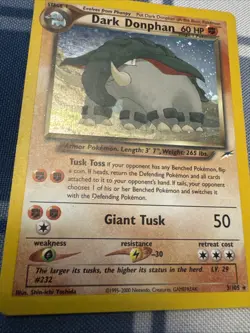 Pokemon TCG Dark Donphan 3/105, Neo Destiny Set, Holo Rare Card! - Image 2