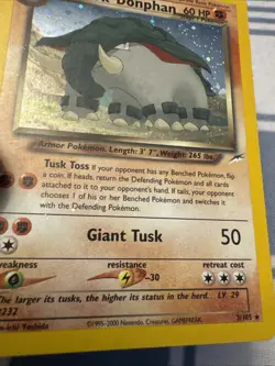 Pokemon TCG Dark Donphan 3/105, Neo Destiny Set, Holo Rare Card! - Image 5