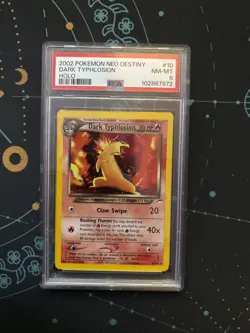 PSA 8 Pokemon Neo Destiny Unlimited Holo Rare Dark Typhlosion 10/105 NM/MINT - Image 1