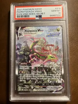 Pokemon Evolving Skies Rayquaza VMAX Alternate Art #218 PSA 10 Gem Mint - Image 1