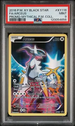 2016 Pokemon XY Promo Mythical Collection Arceus Full Art #XY116 PSA 9 Mint - Image 1