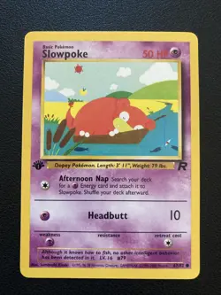 1st Edition Team Rocket Slowpoke 67/82 Pokemon Card NM - Image 1