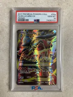Pokemon 2017 M Lucario EX 55a/111 Full Art Mega Powers Promo GEM MINT PSA 10 - Image 1