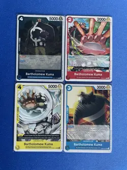 Bartholomew Kuma One Piece TCG 4-card lot OP01 Rare + OP02/OP09 UC - ships PWE - Image 5