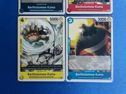 Bartholomew Kuma One Piece TCG 4-card lot OP01 Rare + OP02/OP09 UC - ships PWE - Image 7