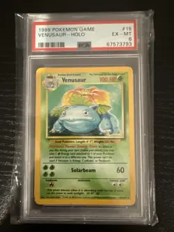 Pokémon TCG Venusaur Base Set Holo Unlimited Rare Card 15/102 PSA 6 - Image 1