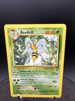 Beedrill 21/130  -Vintage Rare Pokémon Card- Base Set 2 - Image 2