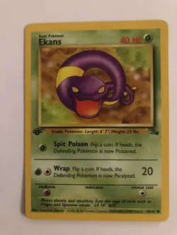 1999 Pokemon Card Ekans 46/62 1st Edition - Image 1