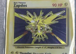 Vintage Pokemon TCG Base Set Unlimited - Zapdos Holo Rare- Excellent Condition - Image 2