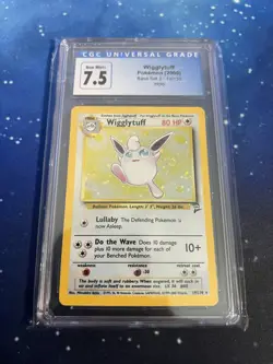 CGC 7.5 Wigglytuff Holo 19/130 Base Set 2 2000 Pokemon Card w/ Swirl - Image 1