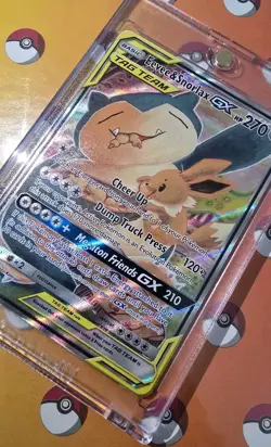 Pokemon Tag Team Promo Card EEVEE and SNORLAX GX SM169 Black Star with Case!! ðŸ”¥ - Image 5