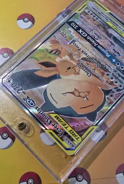 Pokemon Tag Team Promo Card EEVEE and SNORLAX GX SM169 Black Star with Case!! ðŸ”¥ - Image 7