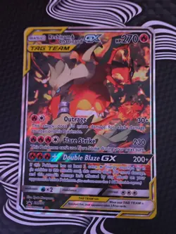 Reshiram & Charizard GX SM201 Holo Black Star Promo Card Sun & Moon Jumbo. - Image 1