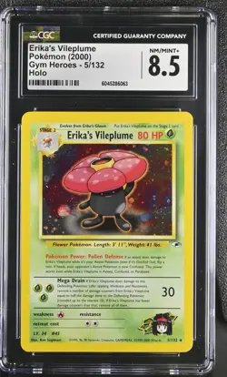 CGC 8.5 Erika's Vileplume 2000 Gym Heroes 5/132 Holo Pokemon Card psa - Image 1