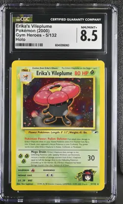 CGC 8.5 Erika's Vileplume 2000 Gym Heroes 5/132 Holo Pokemon Card psa - Image 3