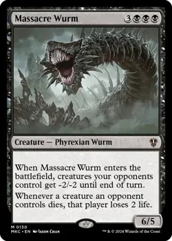 NM Massacre Wurm, MTG, Murders at Karlov Manor, Magic the Gathering, 130 - Image 1