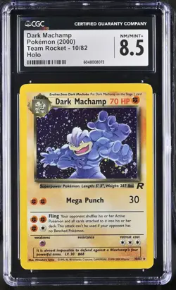 CGC 8.5 Dark Machamp 2000 Team Rocket 10/82 Holo Pokemon Card psa - Image 1