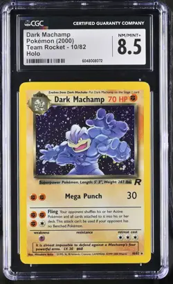 CGC 8.5 Dark Machamp 2000 Team Rocket 10/82 Holo Pokemon Card psa - Image 3