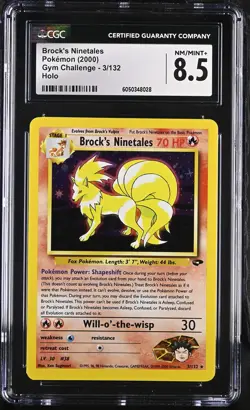 CGC 8.5 Brock's Ninetales 2000 Gym Challenge 3/132 Holo Pokemon Card psa - Image 3