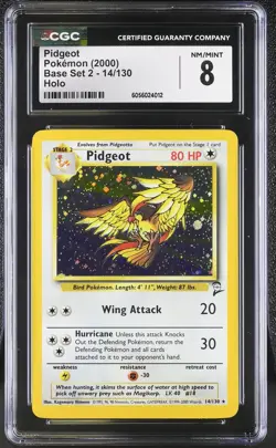 CGC 8 Pidgeot 2000 Base Set 2 14/130 Holo Pokemon Card psa - Image 1
