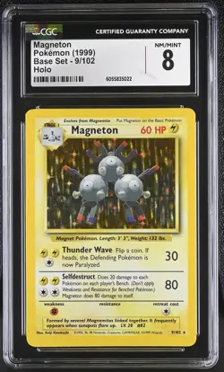 CGC 8 Magneton 1999 Base Set 9/102 Holo Pokemon Card psa - Image 3