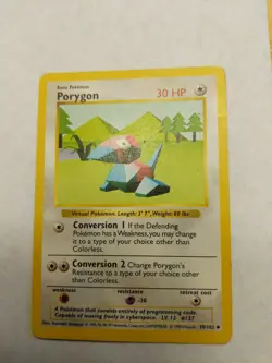 Pokemon Porygon 39/102 Shadowless Base Set Card - Image 3